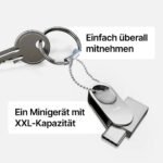 USB Stick 64GB / USB C & USB 2.0 / 2-in-1 OTG Speicherstick / Mini Metall Memory Stick / Schlüsselanhänger / Silber – Bild 6