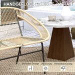 2-Sitzer Gartenbank Polyrattan, wetterfest Sitzbank im Rattangeflecht-Design, für Balkon, Terrasse, Garten, Khaki – Bild 5