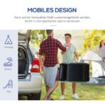 Sonnenliege klappbar Gartenliege mit Kissen, Metall und Stoff Schwarz für Strand und Terrasse – Bild 6