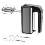 Handmixer mit 800W Power / 5 Geschwindigkeiten / Robuster Edelstahl / Spülmaschinenfest / Stilvoll & Komfortabel / Mit Eject- und Turbotaste / Inkl. 2 Knethaken & 2 Rührbesen