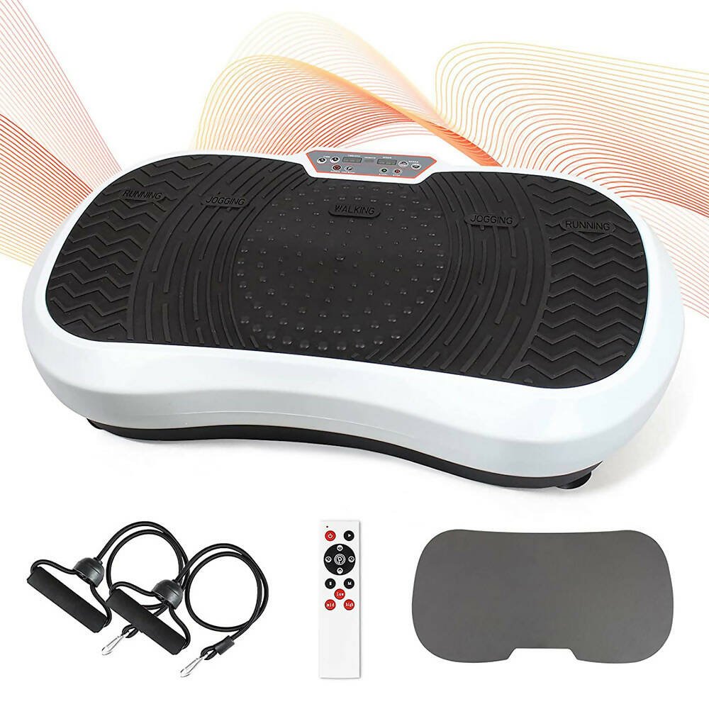 ayhTeGCbVN Vibrationsplatte mit 12 Programmen und 99 Intensitätsstufen für effizientes Training / Fitnessplatte inkl. Fernbedienung und 2 Widerstandsbändern / Fett verlieren und Fitnesstraining von Zuhause mit Vibrationsgerät – Bild 1