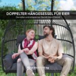 Hängesessel mit Gestell faltbar Hängekorb mit Kissen, Polyrattan, für 2 Personen, belastbar bis 260kg Sessel für Balkon Terrasse, Dunkelgrau – Bild 4