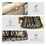 Papasansessel Rattan 360° drehbar Korbsessel mit Kissen Durchmesser 90 cm, für Wohnzimmer, Garten, Balkon, Beige – Bild 8