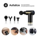 Massagepistole mit 4 Massageköpfen gegen Muskelverspannungen / Tragbares Mini-Muskelmassagegerät mit 10 Geschwindigkeiten und starkem Akku / Für Bein, Nacken, Schulter, Cellulite, Muskelkater – Bild 3