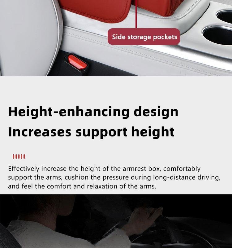 Car interior accessories armrest box storage bag for storage and organization of universal car interior accessories, cup holder and mobile phone storage cabinet for long-distance driving travel, car center console armrest pad, multi-function storage bag