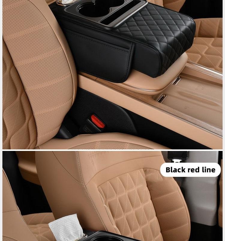 Car interior accessories armrest box storage bag for storage and organization of universal car interior accessories, cup holder and mobile phone storage cabinet for long-distance driving travel, car center console armrest pad, multi-function storage bag